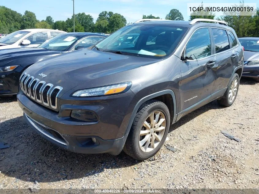 2016 Jeep Cherokee Limited VIN: 1C4PJMDS4GW300159 Lot: 40040226