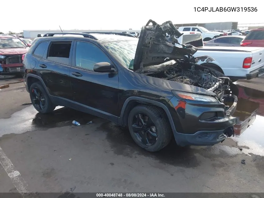 2016 Jeep Cherokee Altitude VIN: 1C4PJLAB6GW319536 Lot: 40048748