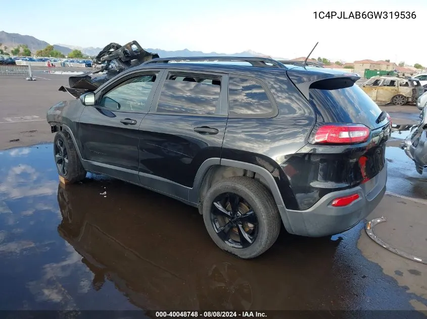 2016 Jeep Cherokee Altitude VIN: 1C4PJLAB6GW319536 Lot: 40048748