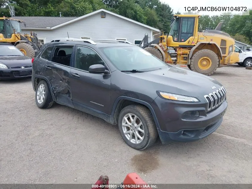 2016 Jeep Cherokee Latitude VIN: 1C4PJMCB6GW104872 Lot: 40108901