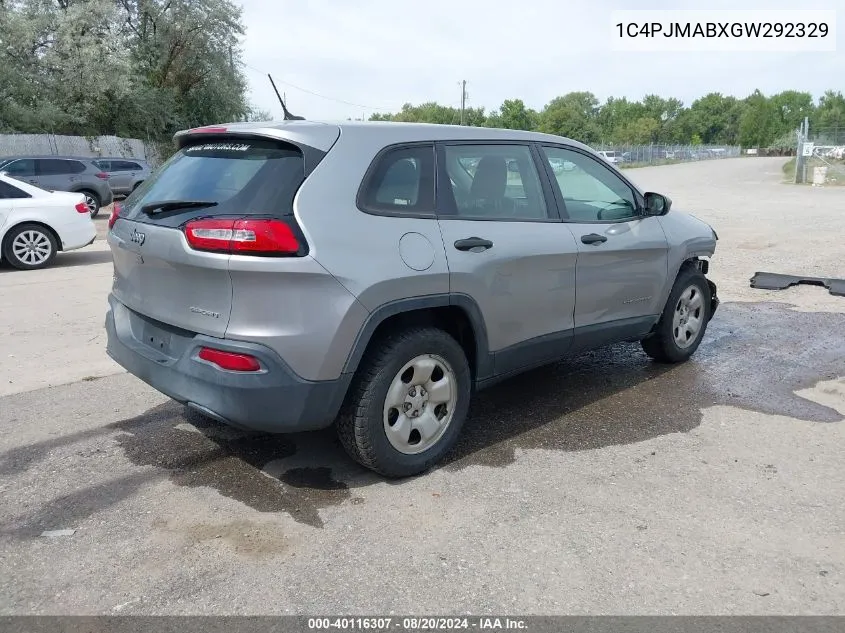 1C4PJMABXGW292329 2016 Jeep Cherokee Sport