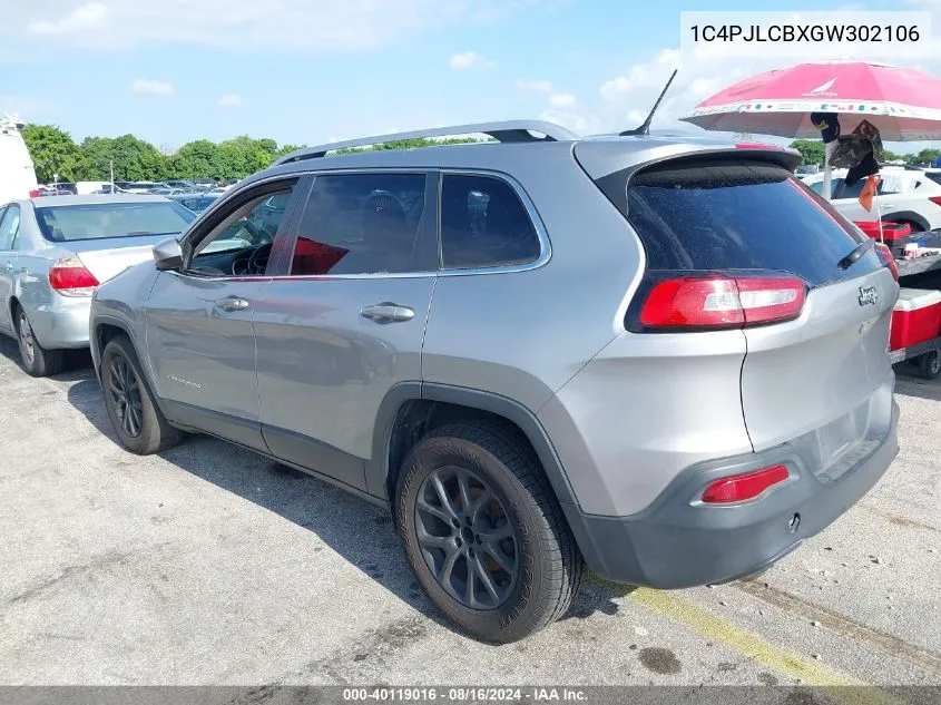 2016 Jeep Cherokee Latitude VIN: 1C4PJLCBXGW302106 Lot: 40295841