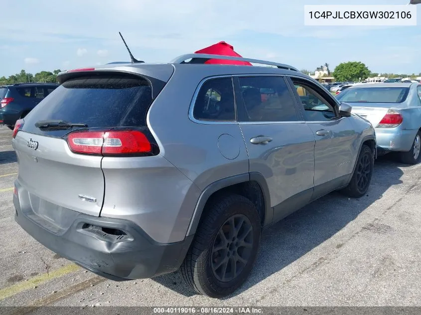 2016 Jeep Cherokee Latitude VIN: 1C4PJLCBXGW302106 Lot: 40295841