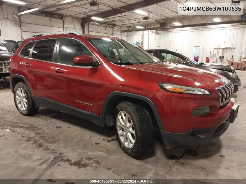 2016 Jeep Cherokee Latitude VIN: 1C4PJMCB6GW109635 Lot: 40163751