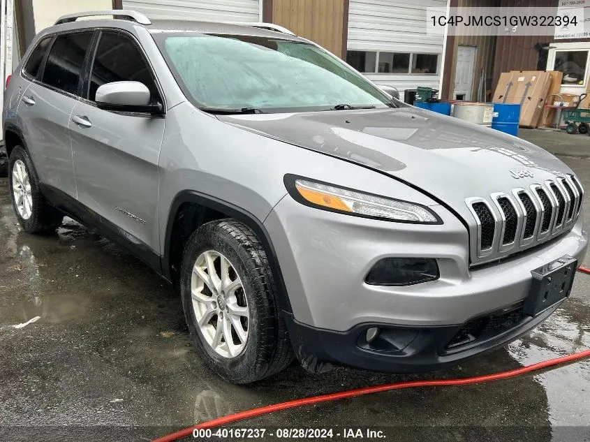 2016 Jeep Cherokee Latitude VIN: 1C4PJMCS1GW322394 Lot: 40167237