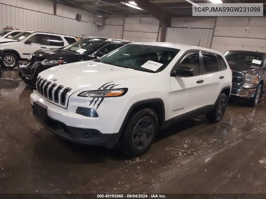 2016 Jeep Cherokee Sport VIN: 1C4PJMAS9GW231098 Lot: 40193860