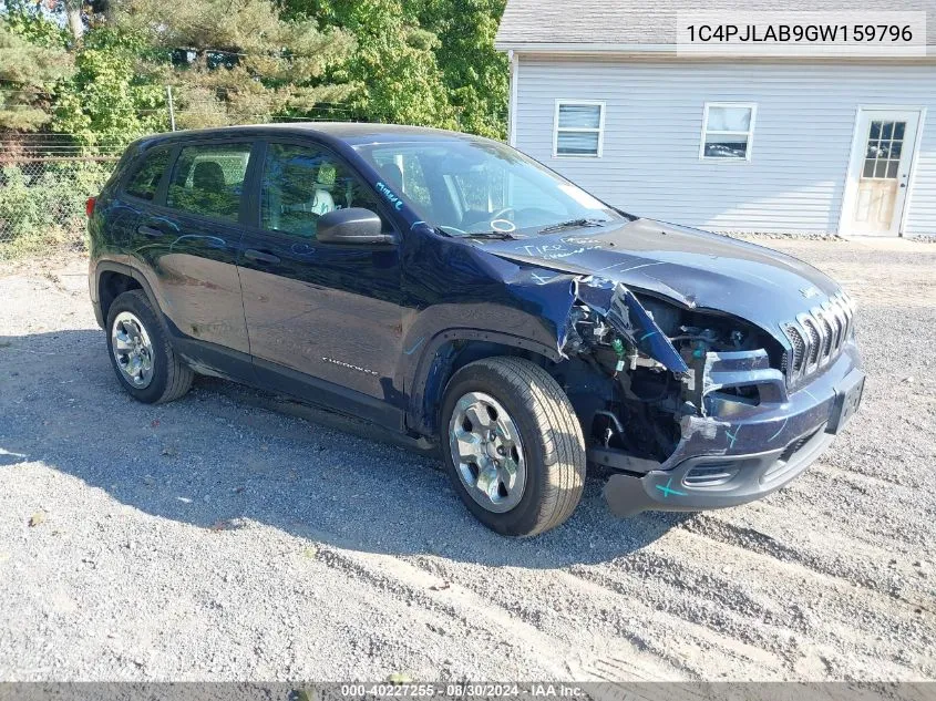 2016 Jeep Cherokee Sport VIN: 1C4PJLAB9GW159796 Lot: 40227255