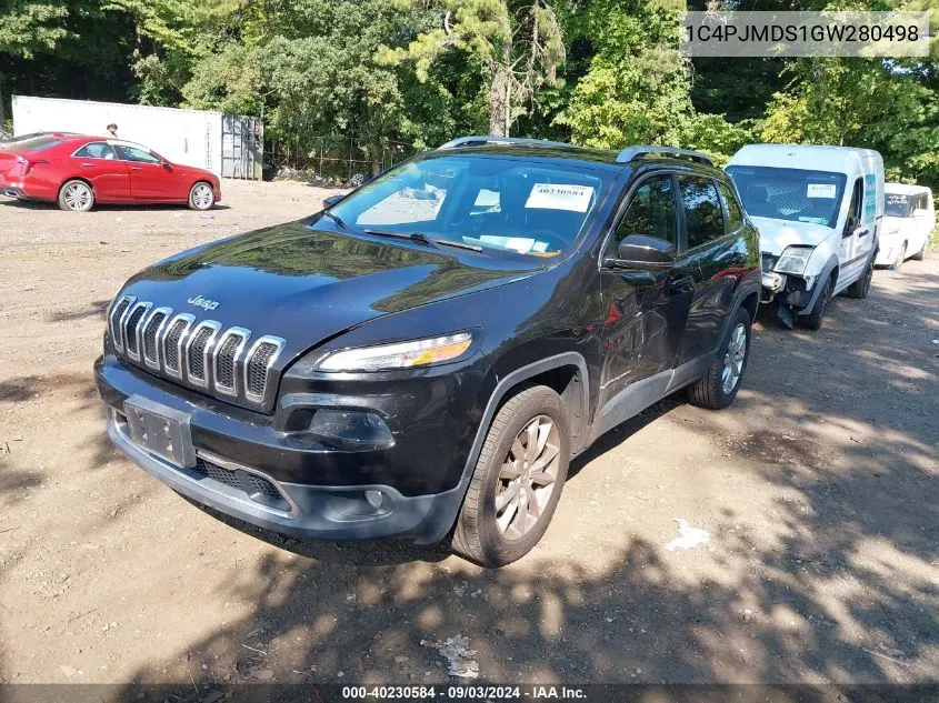 2016 Jeep Cherokee Limited VIN: 1C4PJMDS1GW280498 Lot: 40230584