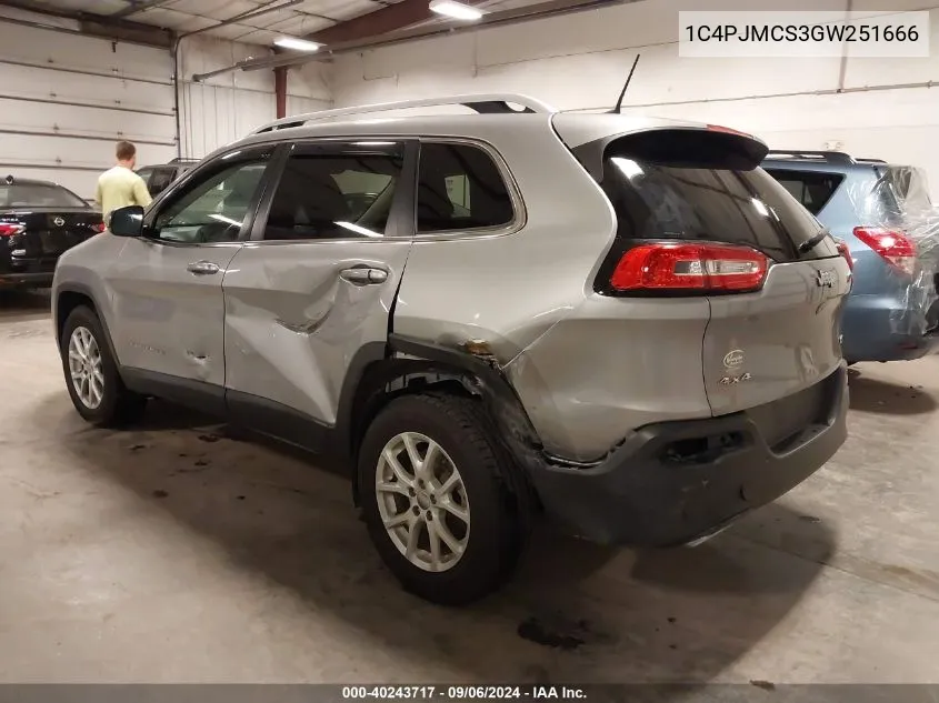 2016 Jeep Cherokee Latitude VIN: 1C4PJMCS3GW251666 Lot: 40243717