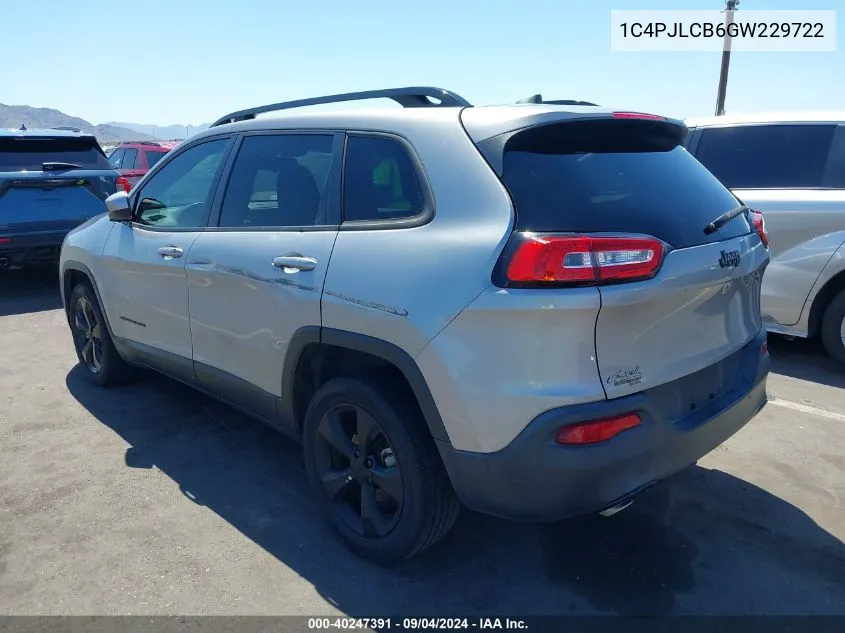 2016 Jeep Cherokee Altitude VIN: 1C4PJLCB6GW229722 Lot: 40247391