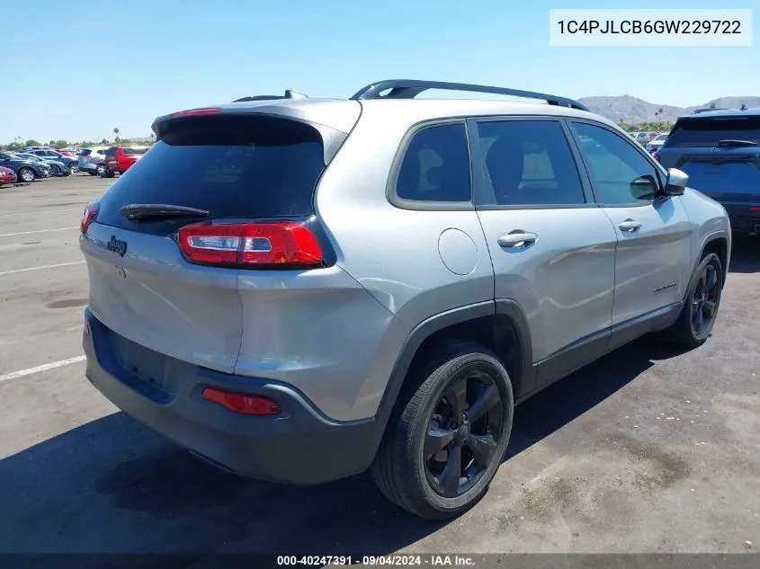 2016 Jeep Cherokee Altitude VIN: 1C4PJLCB6GW229722 Lot: 40247391