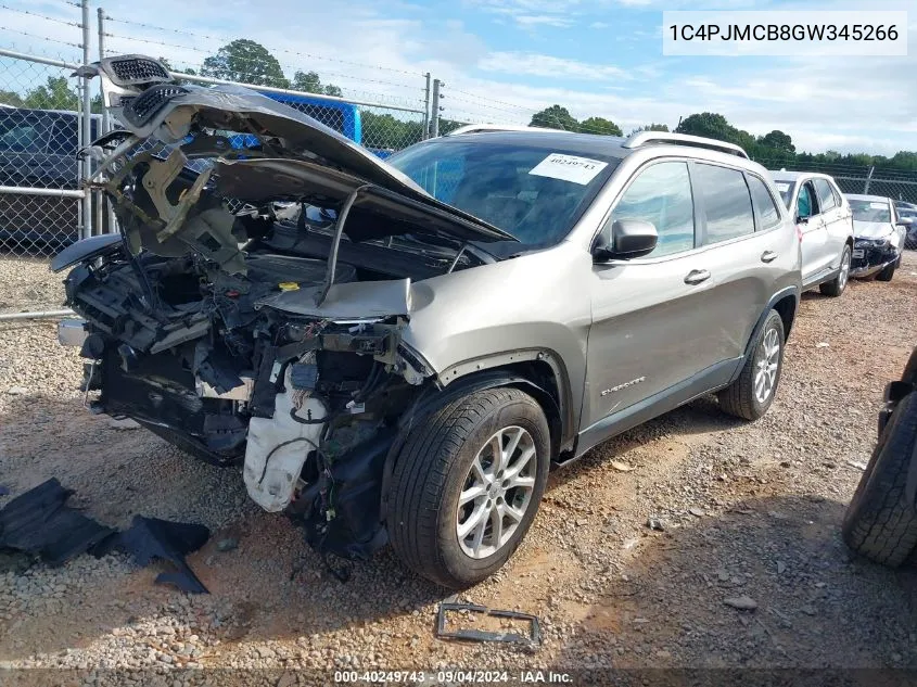 2016 Jeep Cherokee Latitude VIN: 1C4PJMCB8GW345266 Lot: 40249743