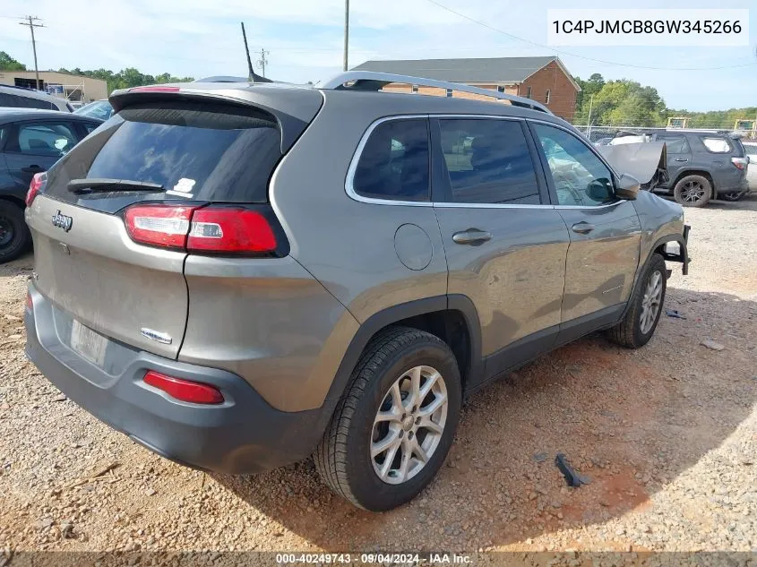 2016 Jeep Cherokee Latitude VIN: 1C4PJMCB8GW345266 Lot: 40249743