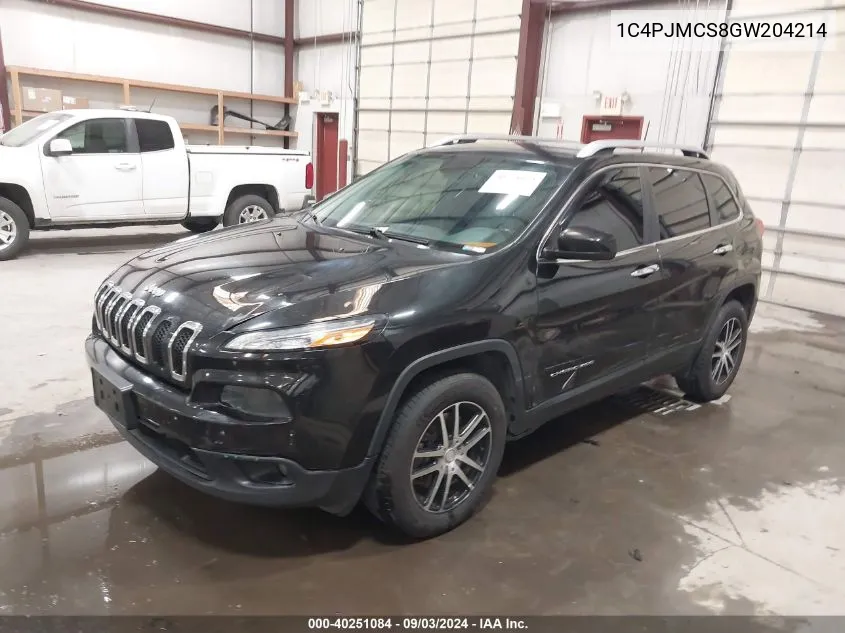 2016 Jeep Cherokee Latitude VIN: 1C4PJMCS8GW204214 Lot: 40251084