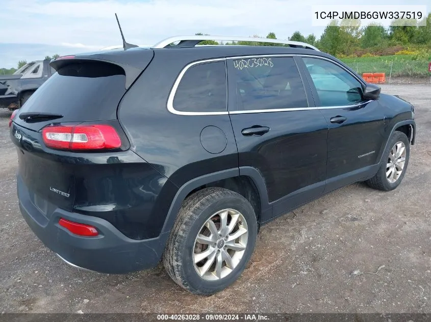 1C4PJMDB6GW337519 2016 Jeep Cherokee Limited