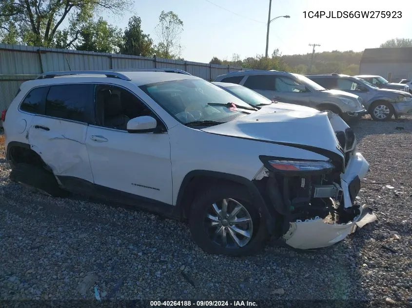 2016 Jeep Cherokee Limited VIN: 1C4PJLDS6GW275923 Lot: 40264188