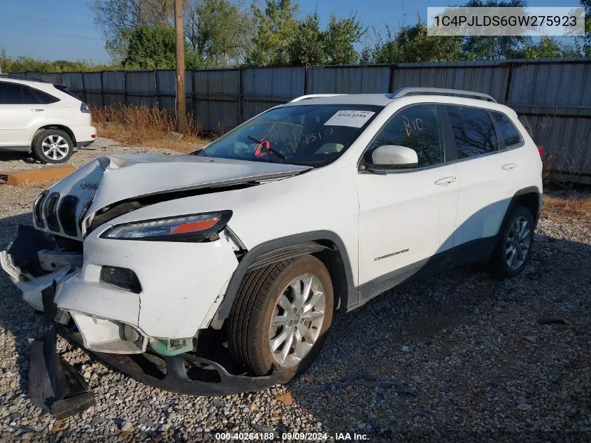 2016 Jeep Cherokee Limited VIN: 1C4PJLDS6GW275923 Lot: 40264188