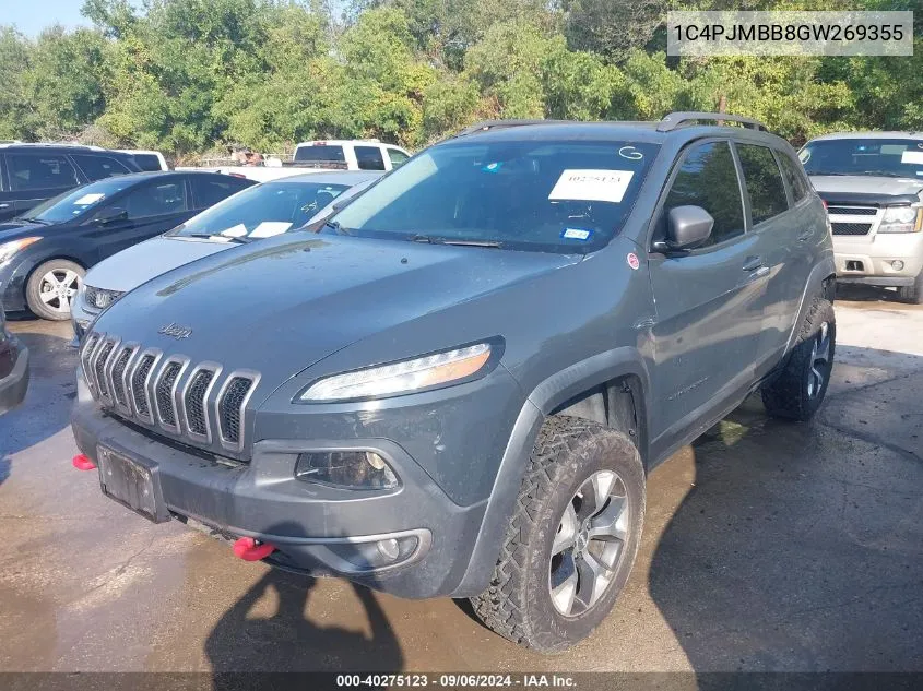 2016 Jeep Cherokee Trailhawk VIN: 1C4PJMBB8GW269355 Lot: 40275123