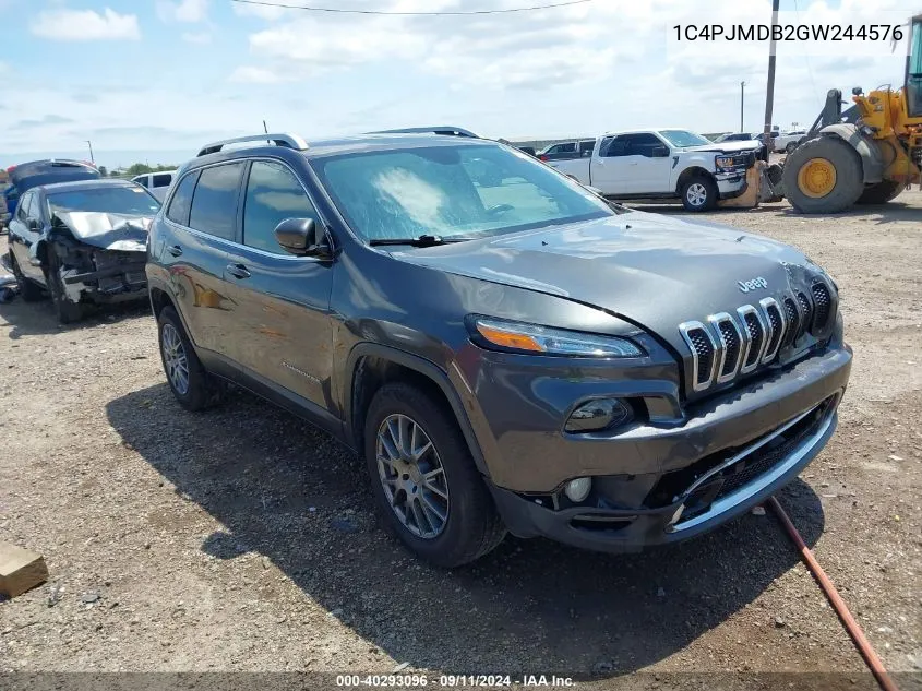 2016 Jeep Cherokee Limited VIN: 1C4PJMDB2GW244576 Lot: 40293096