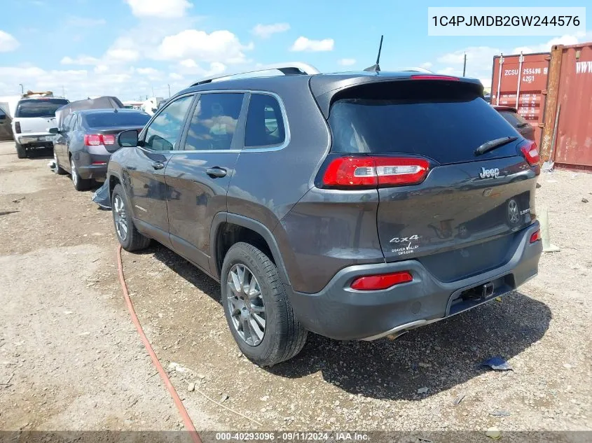 1C4PJMDB2GW244576 2016 Jeep Cherokee Limited