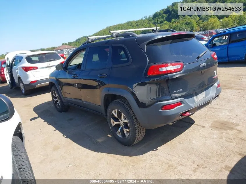 2016 Jeep Cherokee Trailhawk VIN: 1C4PJMBS1GW254633 Lot: 40304405