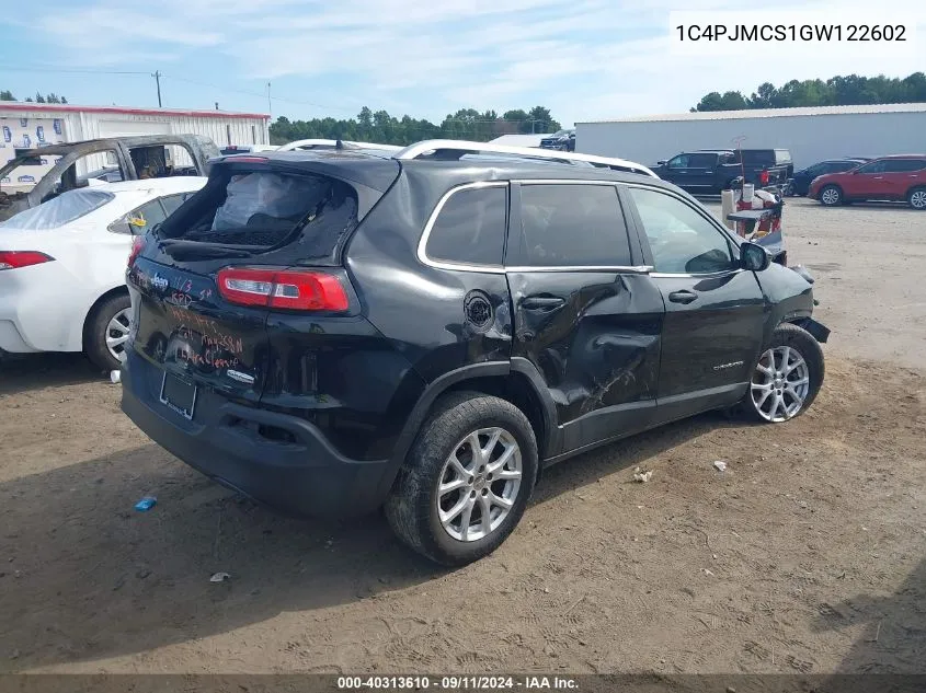 2016 Jeep Cherokee Latitude VIN: 1C4PJMCS1GW122602 Lot: 40313610