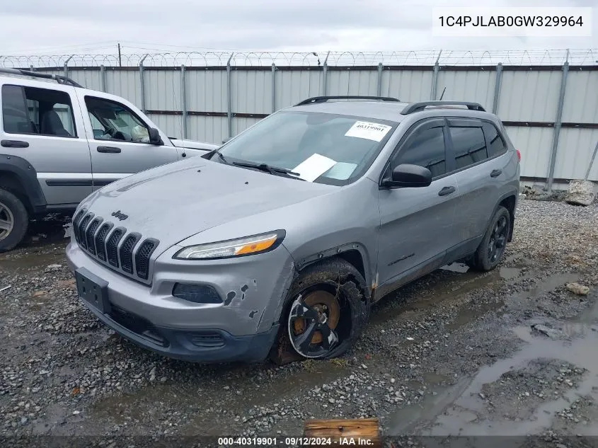 2016 Jeep Cherokee Altitude VIN: 1C4PJLAB0GW329964 Lot: 40319901