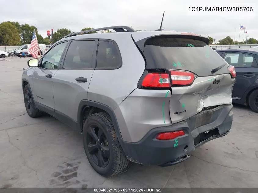 1C4PJMAB4GW305706 2016 Jeep Cherokee Sport