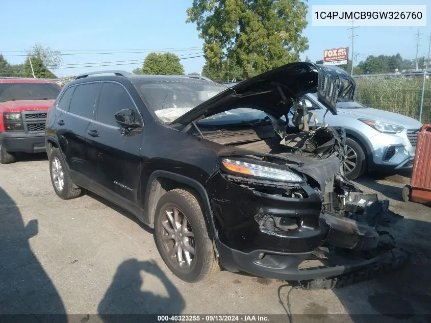 2016 Jeep Cherokee Latitude VIN: 1C4PJMCB9GW326760 Lot: 40323255