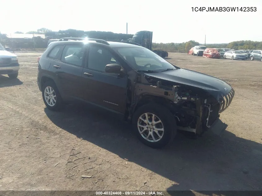 1C4PJMAB3GW142353 2016 Jeep Cherokee Sport