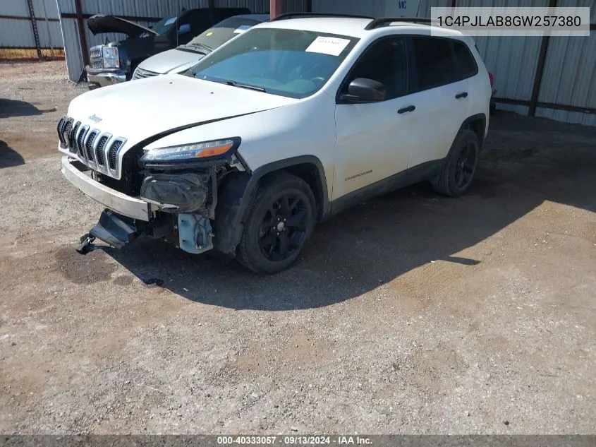 1C4PJLAB8GW257380 2016 Jeep Cherokee Sport