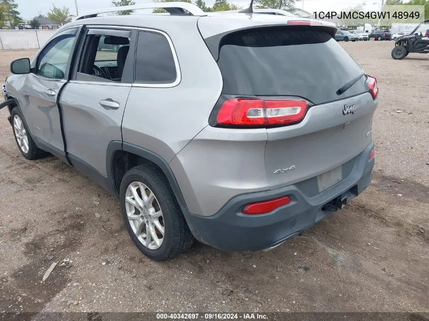 2016 Jeep Cherokee Latitude VIN: 1C4PJMCS4GW148949 Lot: 40342697