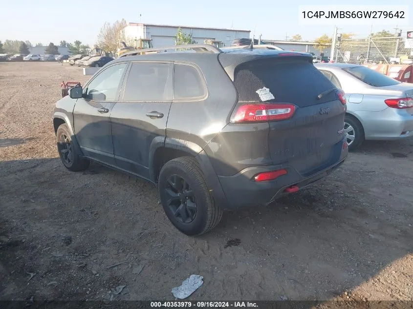 2016 Jeep Cherokee Trailhawk VIN: 1C4PJMBS6GW279642 Lot: 40353979