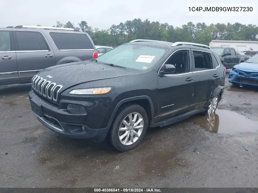 2016 Jeep Cherokee Limited VIN: 1C4PJMDB9GW327230 Lot: 40386541