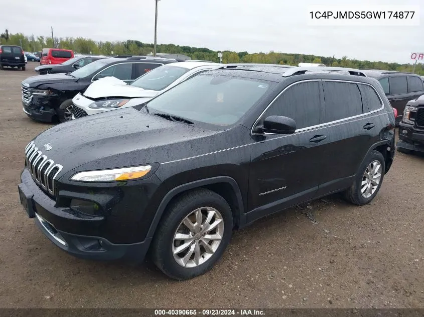 2016 Jeep Cherokee Limited VIN: 1C4PJMDS5GW174877 Lot: 40390665