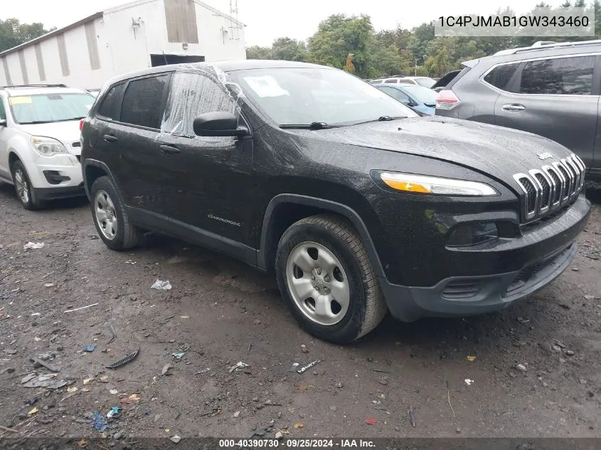 2016 Jeep Cherokee Sport VIN: 1C4PJMAB1GW343460 Lot: 40390730