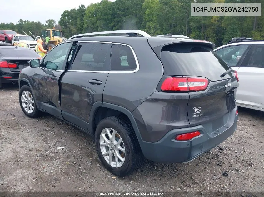 2016 Jeep Cherokee Latitude VIN: 1C4PJMCS2GW242750 Lot: 40398695