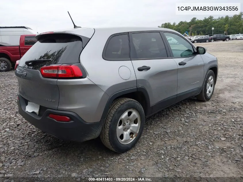 1C4PJMAB3GW343556 2016 Jeep Cherokee Sport