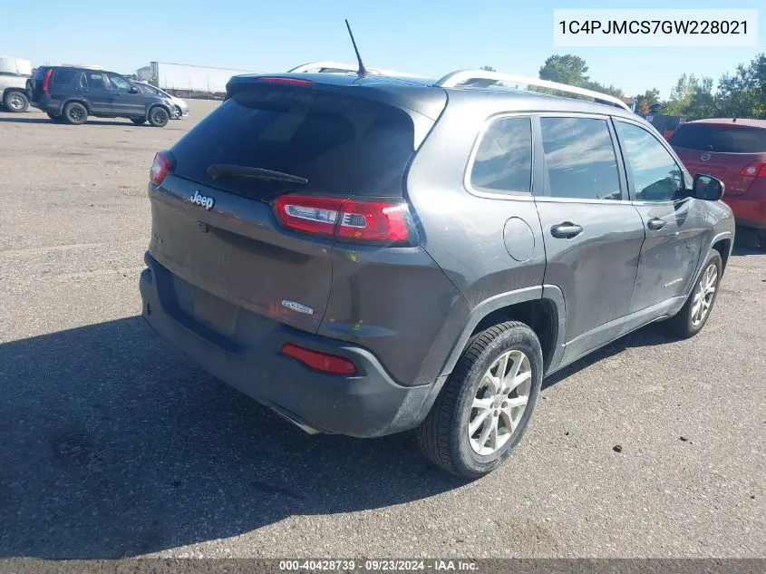 2016 Jeep Cherokee Latitude VIN: 1C4PJMCS7GW228021 Lot: 40428739