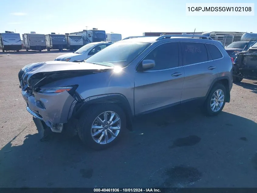 2016 Jeep Cherokee Limited VIN: 1C4PJMDS5GW102108 Lot: 40461936