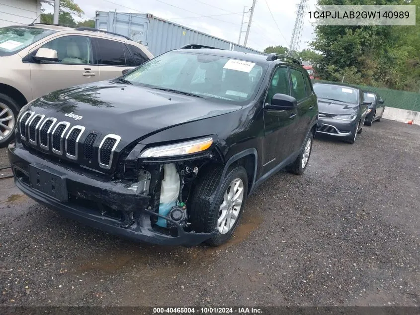 2016 Jeep Cherokee Sport VIN: 1C4PJLAB2GW140989 Lot: 40465004