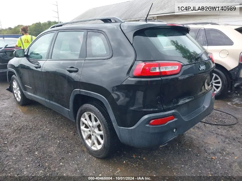 1C4PJLAB2GW140989 2016 Jeep Cherokee Sport