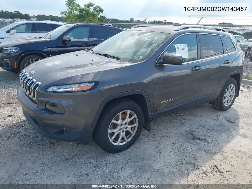 2016 Jeep Cherokee Latitude VIN: 1C4PJMCB2GW143457 Lot: 40482242