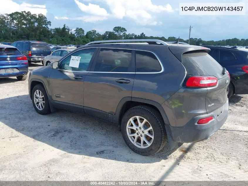 2016 Jeep Cherokee Latitude VIN: 1C4PJMCB2GW143457 Lot: 40482242