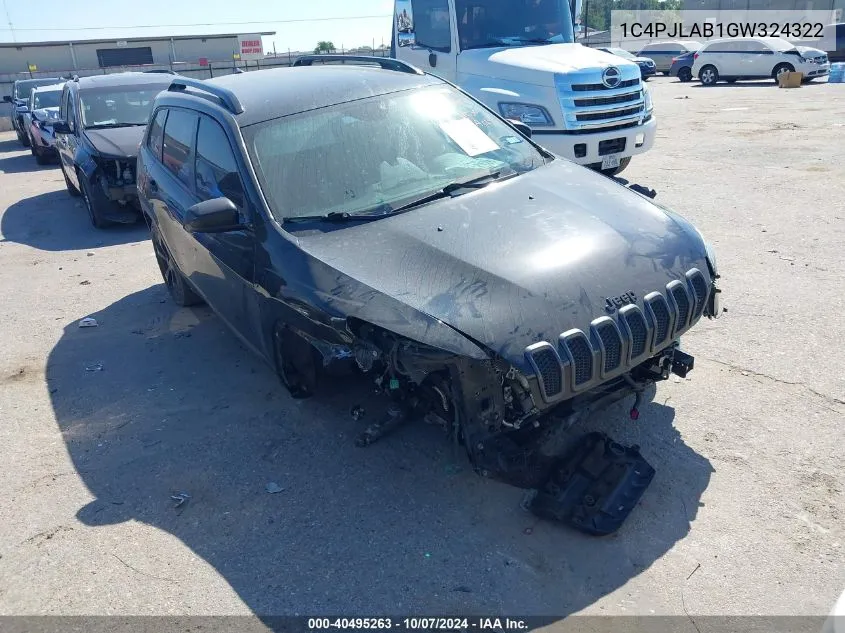 2016 Jeep Cherokee Altitude VIN: 1C4PJLAB1GW324322 Lot: 40495263