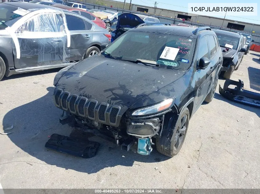 2016 Jeep Cherokee Altitude VIN: 1C4PJLAB1GW324322 Lot: 40495263