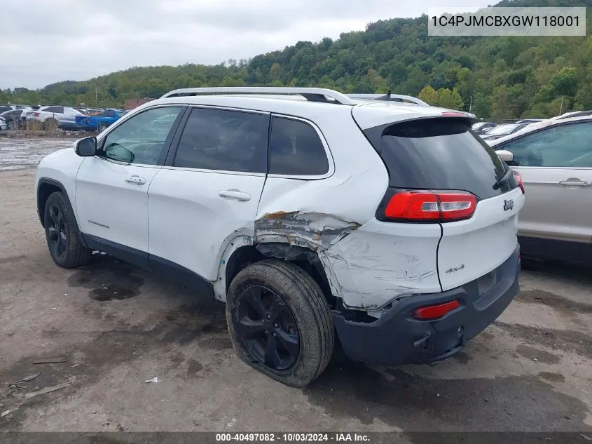 2016 Jeep Cherokee Latitude VIN: 1C4PJMCBXGW118001 Lot: 40497082