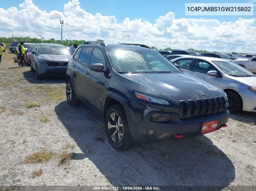 1C4PJMBS1GW215802 2016 Jeep Cherokee Trailhawk