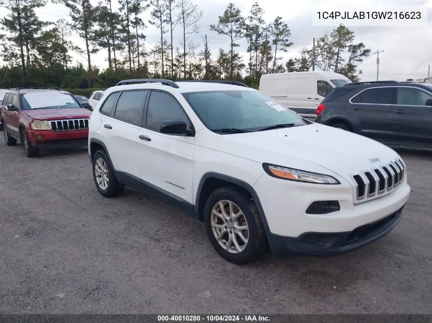 2016 Jeep Cherokee Sport VIN: 1C4PJLAB1GW216623 Lot: 40510280