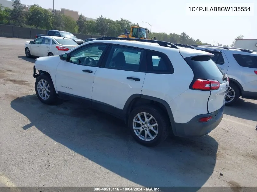 1C4PJLAB8GW135554 2016 Jeep Cherokee Sport